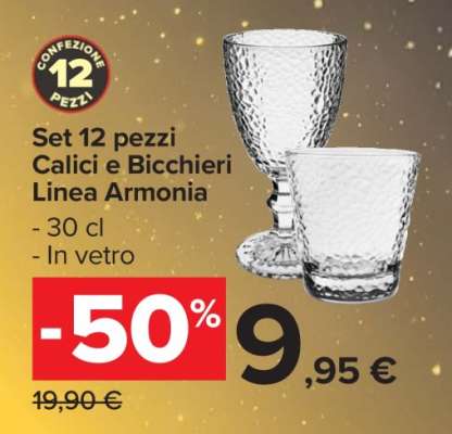 Set 12 Pezzi Calici e Bicchieri Linea Armonia