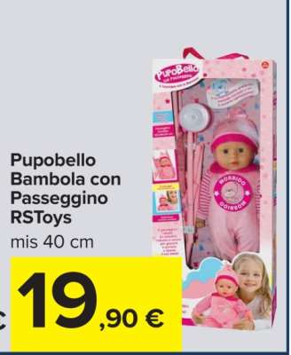 PupoBello Bambola con Passeggino RSToys