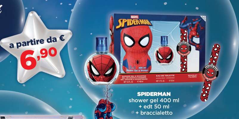 SPIDERMAN shower gel 400 ml + edt 50 ml + braccialetto