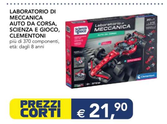 LABORATORIO DI MECCANICA AUTO DA CORSA, SCIENZA E GIOCO, CLEMENTONI
