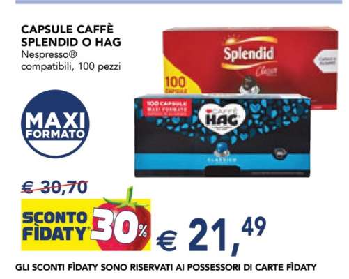CAPSULE CAFFÈ SPLENDID O HAG