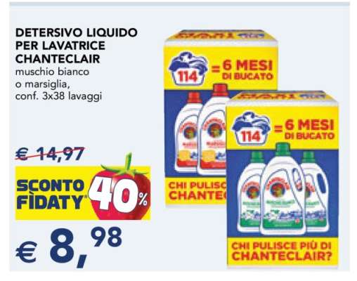 DETERSIVO LIQUIDO PER LAVATRICE CHANTECLAIR