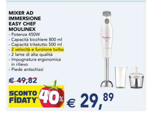 MIXER AD IMMERSIONE EASY CHEF MOULINEX