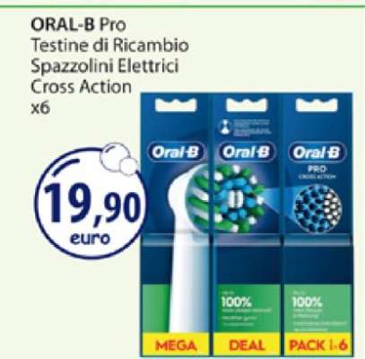 ORAL-B Pro Testine di Ricambio Spazzolini Elettrici Cross Action x6