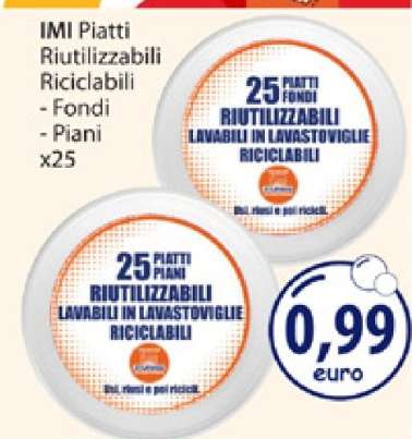 IMI Piatti Riutilizzabili Riciclabili