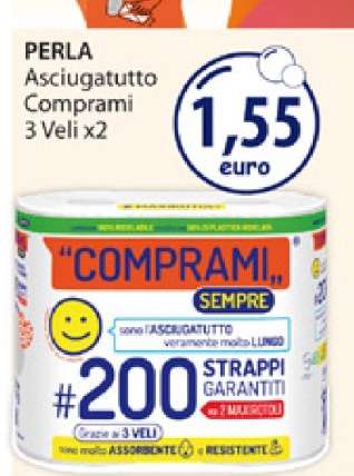 PERLA Asciugatutto Comprami 3 Veli x2