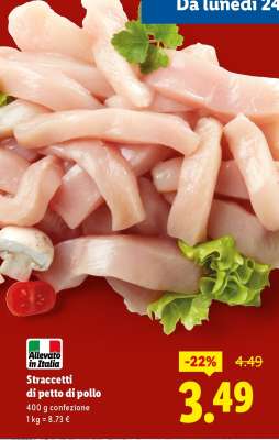 Straccetti di petto di pollo