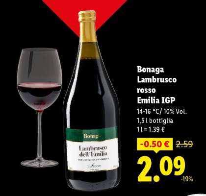 Bonaga Lambrusco rosso Emilia IGP