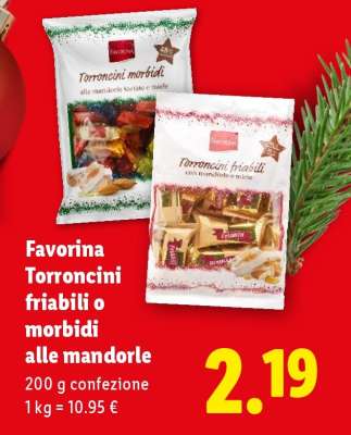 Favorina Torroncini friabili o morbidi alle mandorle