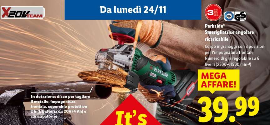 Parkside Smerigliatrice angolare ricaricabile