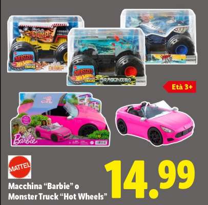 Macchina “Barbie” o Monster Truck “Hot Wheels”