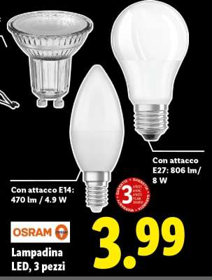 Lampadina LED, 3 pezzi