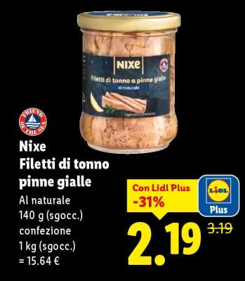 Nixe Filetti di tonno pinne gialle