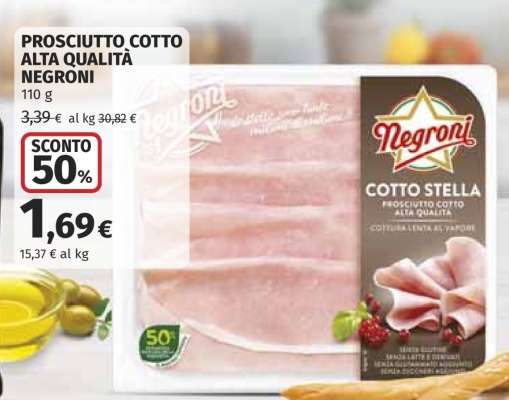 Prosciutto Cotto Alta Qualità Negroni