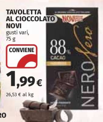 TAVOLETTA AL CIOCCOLATO NOVI