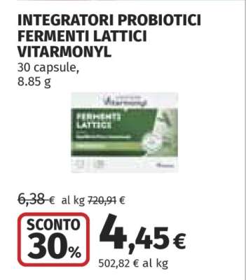 INTEGRATORI PROBIOTICI FERMENTI LATTICI VITARMONYL