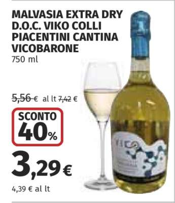 MALVASIA EXTRA DRY D.O.C. VIKO COLLI PIACENTINI CANTINA VICOBARONE