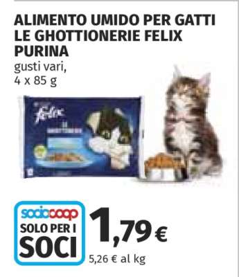 ALIMENTO UMIDO PER GATTI LE GHOTTIONERIE FELIX PURINA