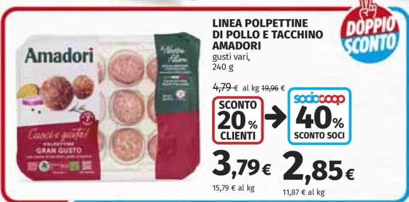 LINEA POLPETTINE DI POLLO E TACCHINO AMADORI