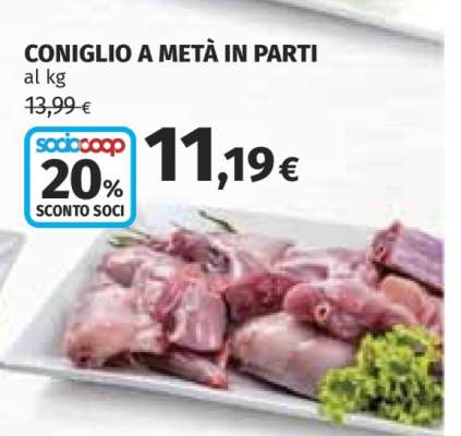 Coniglio a metà in parti