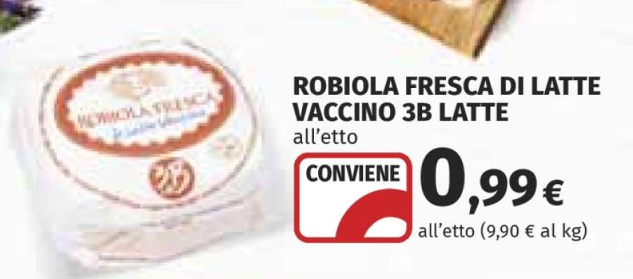 ROBIOLA FRESCA DI LATTE VACCINO 3B LATTE