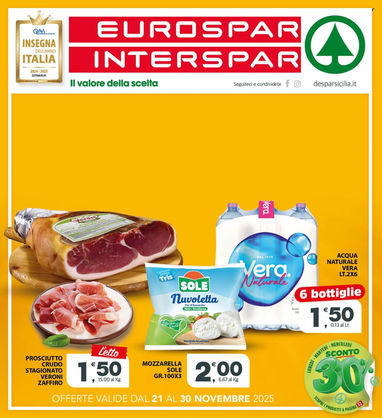 Volantino Eurospar - 21/11/2025 - 30/11/2025. Pagina 1