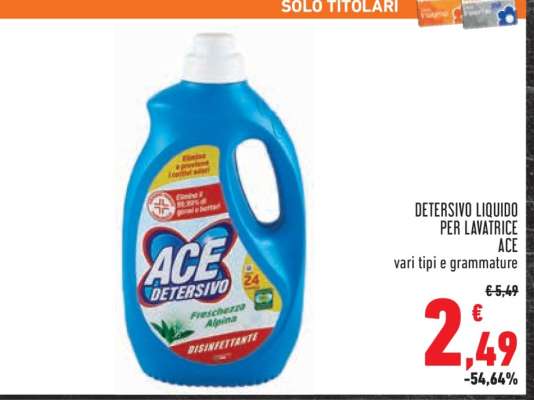 DETERSIVO LIQUIDO PER LAVATRICE ACE