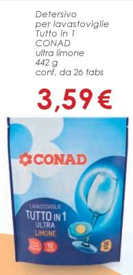 Detersivo per lavastoviglie Tutto in 1 CONAD