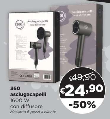 360 asciugacapelli
