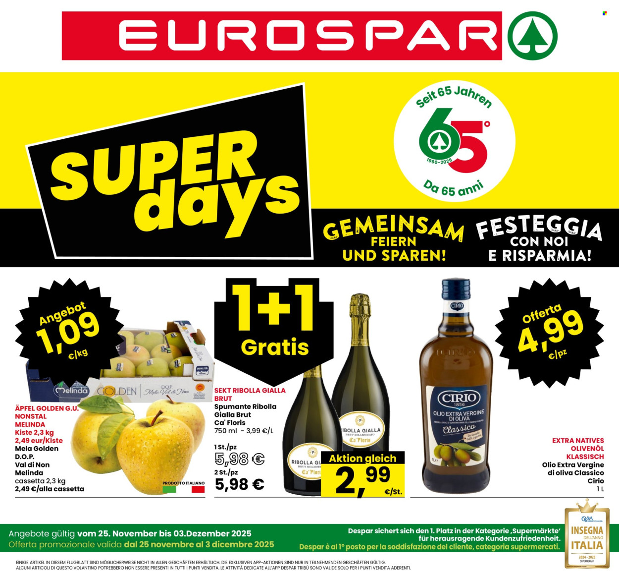 Volantino Eurospar - 25/11/2025 - 3/12/2025. Pagina 1