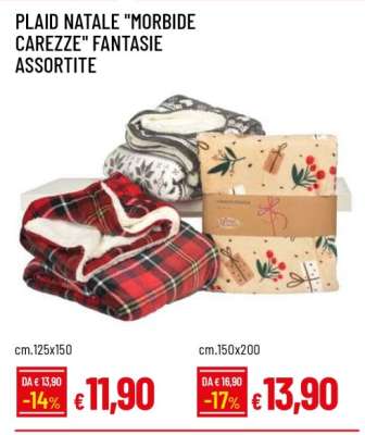 PLAID NATALE 'MORBIDE CAREZZE' FANTASIE ASSORTITE