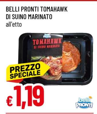 BELLI PRONTI TOMAHAWK DI SUINO MARINATO