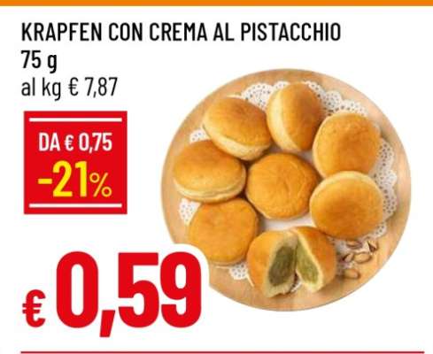 KRAPFEN CON CREMA AL PISTACCHIO