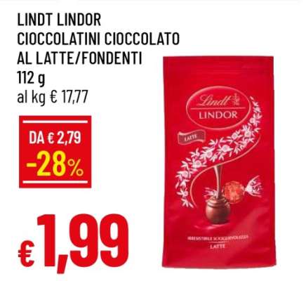 LINDT LINDOR CIOCCOLATINI CIOCCOLATO AL LATTE/FONDENTI