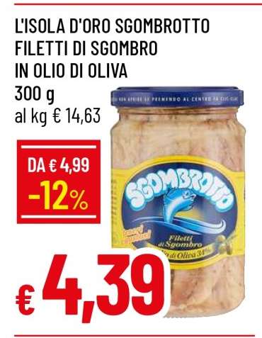 L'ISOLA D'ORO SGOMBROTTO FILETTI DI SGOMBRO IN OLIO DI OLIVA