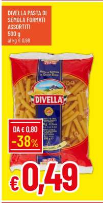 DIVELLA PASTA DI SEMOLA FORMATI ASSORTITI