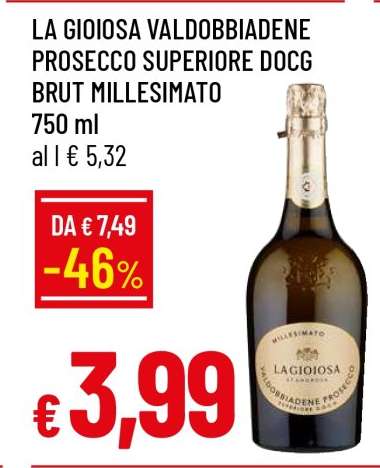 LA GIOIOSA VALDOBBIADENE PROSECCO SUPERIORE DOCG BRUT MILLESIMATO
