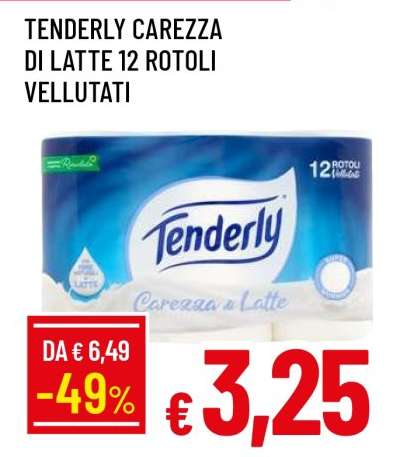 TENDERLY CAREZZA DI LATTE 12 ROTOLI VELLUTATI