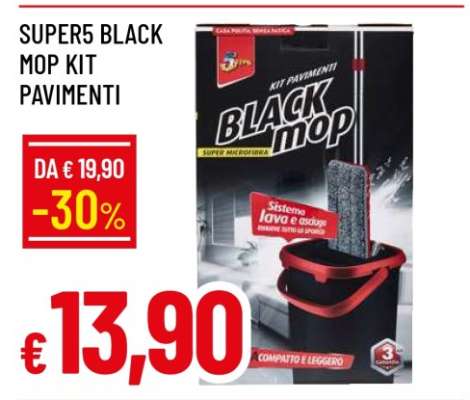 SUPER5 BLACK MOP KIT PAVIMENTI