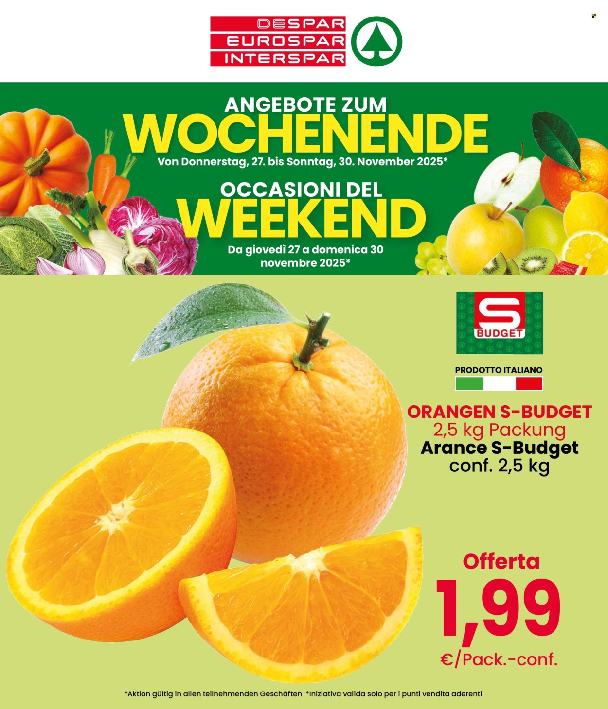 Volantino Eurospar - 27/11/2025 - 30/11/2025. Pagina 1