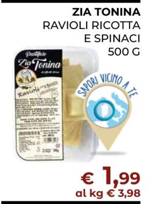 ZIA TONINA RAVIOLI RICOTTA E SPINACI