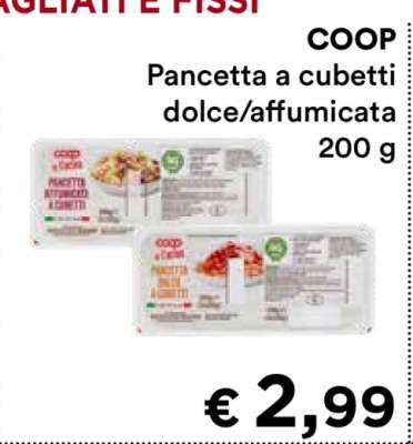 COOP Pancetta a cubetti Dolce/Affumicata