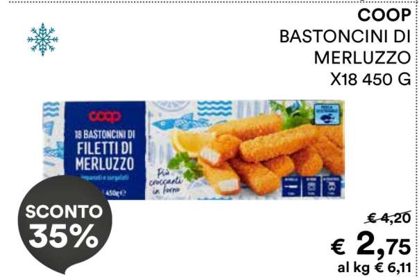 COOP Bastoncini di merluzzo x18 450 g