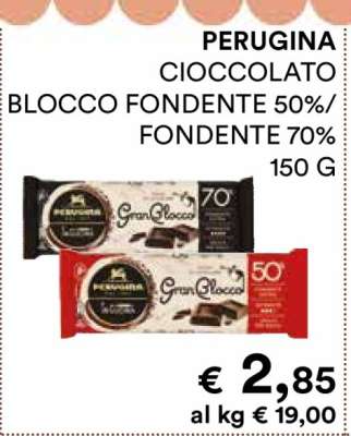 PERUGINA CIOCCOLATO BLOCCO FONDENTE 50%/FONDENTE 70% 150 G