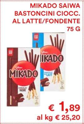 MIKADO SAIWA BASTONCINI CIOCC. AL LATTE/FONDENTE