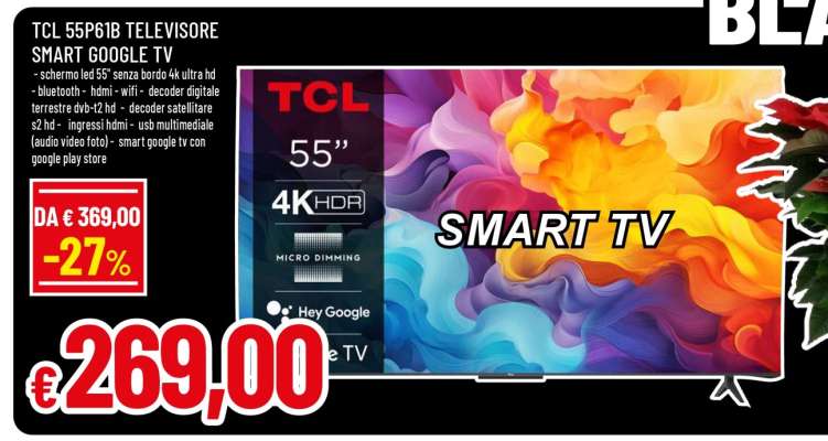 TCL 55P618 TELEVISORE SMART GOOGLE TV