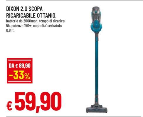DIXON 2.0 SCOPA RICARICABILE OTTANIO
