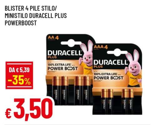 BLISTER 4 PILE STILO/MINISTILO DURACELL PLUS POWERBOOST