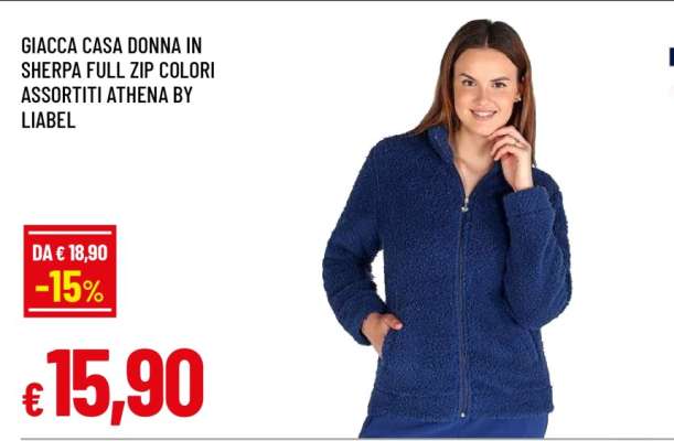 GIACCA CASA DONNA IN SHERPA FULL ZIP COLORI ASSORTITI ATHENA BY LIABEL