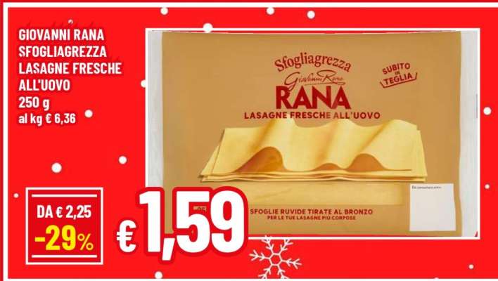 GIOVANNI RANA SFOGLIAREGGEZZA LASAGNE FRESCHE ALL'UOVO
